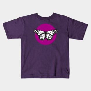 Monarch butterfly on purple Kids T-Shirt